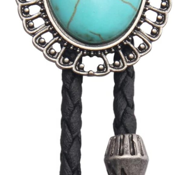 Native American Bolo Tie Rodeo Cowboy Leather - Picture 6 of 7